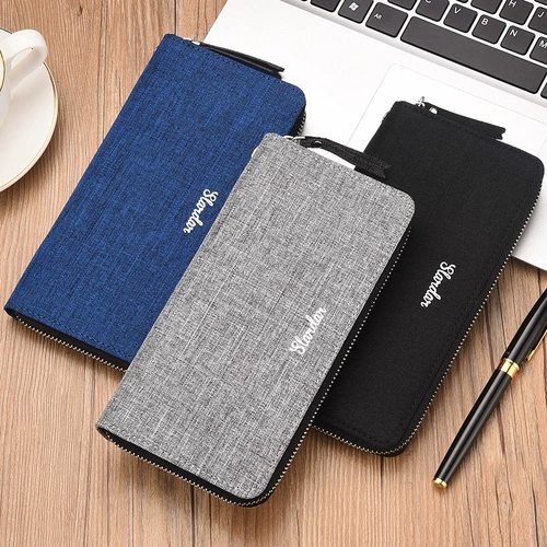 Длинный тканевый бумажник, маленькая сумка клатч с молнией, сумка с петлей на руку, в корейском стиле