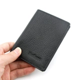 Мужской ультратонкий картхолдер, маленький бумажник, чехол для водительских прав, из натуральной кожи