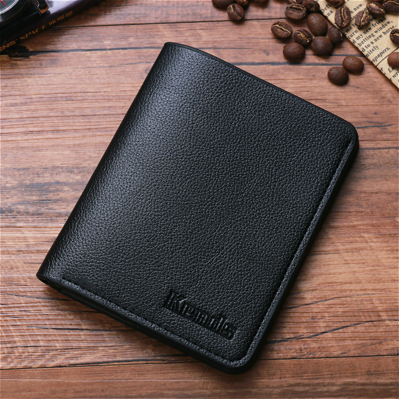 Ultra thin Mini small wallet Male Short-style youth Vertical Personality Money Clip Male style Korean version Student Jane about soft leather clip wave