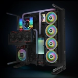 TT RIING QUAD 12 Светодиодный RGB Черно -белая вода холодный процессор DETAED CHECTER FAN 12/14CM