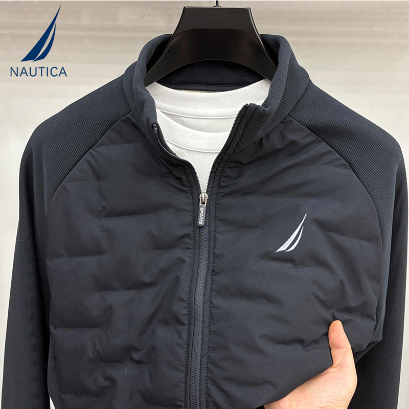 Nautica/Notica Men's Autumn and Winter Stand-Up Collar Sheep Wool Jacket, Fashionable Casual Windproof and Warm Cotton Clothing
