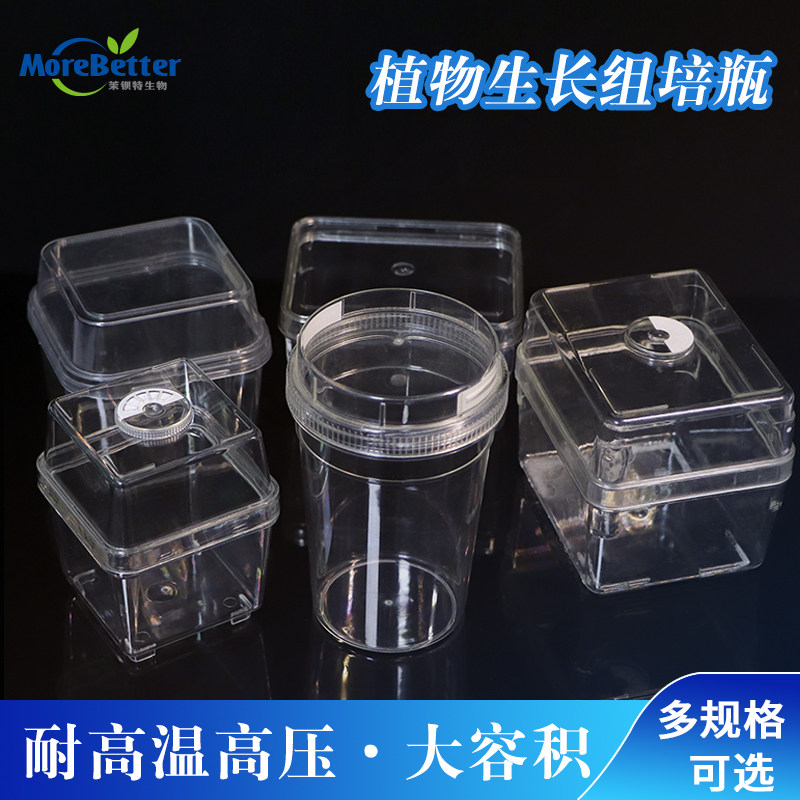 茉钡特生物塑料组培瓶植物含透气盖耐高温高透光PC材质可重复用