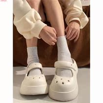 Slip - feeling cute bag - head slippers in summer 2023 new thick hole shoes anti - slip out of black sandals
