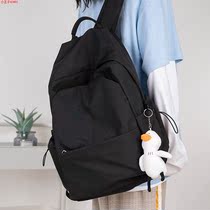 Bookbag female in Sensen Department of Pure Color Simple High Color Han Edition High School students large capacity double shoulder backpack male