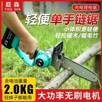 Electric chain saw hand saw Household small handheld rechargeable outdoor lithium battery wireless portable chainsaw Lumberjack saw