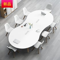 Office Furniture Large Mini Meeting Table Solid Wood Creative 8 Typeface Modern Training Table Negotiating Table And Chairs Combination