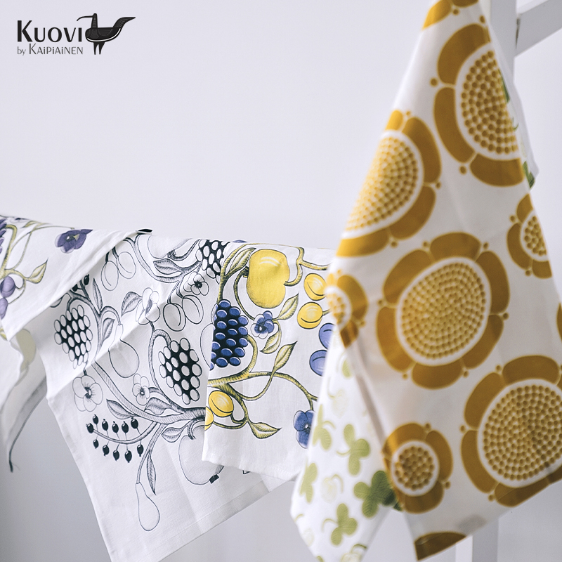 Nordic Finland Imported Kuovi Fruit Tea Towel Napkin Mat Dishcloth Hand Towel Absorbent Pure Linen for Women Arabia
