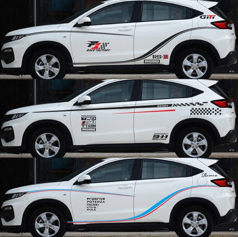 Suitable for Honda's new XRV car stickler Fancy Personality body waist line Chrome Color Strip Body Retrofit Sticker