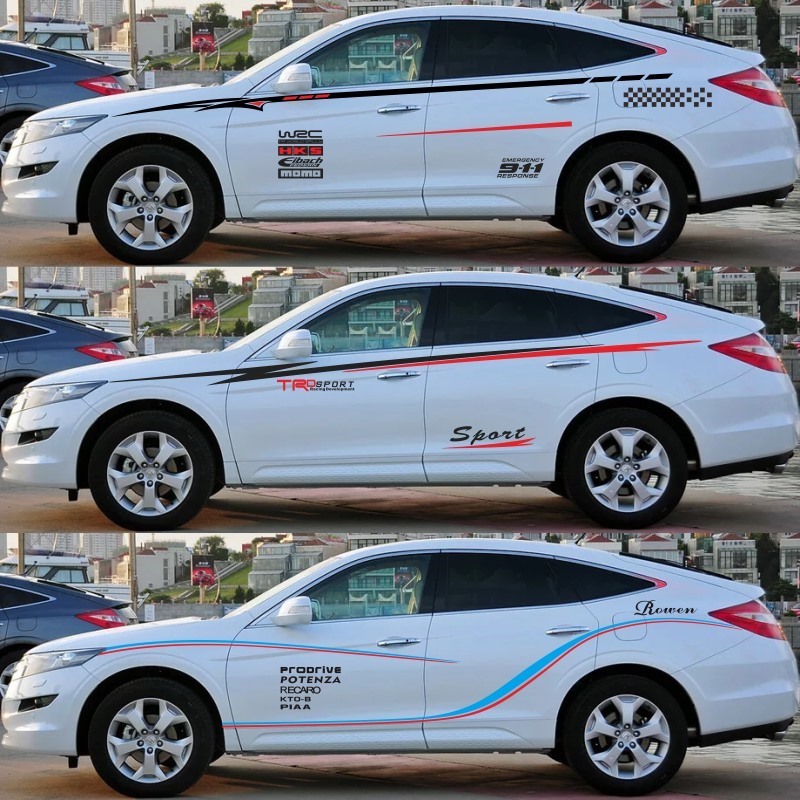 Suitable for Honda Song Poetry Graphic Retrofit Personality Exterior Decoration Full Car Stickers Waist Line Car Laflower Bodywork Color Strips