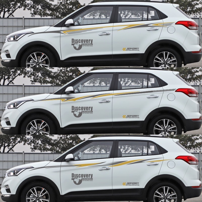 Modern IX25 retrofit personality decoration full car stickers body stickers waist line car door sticker car stickler caravan colored strips