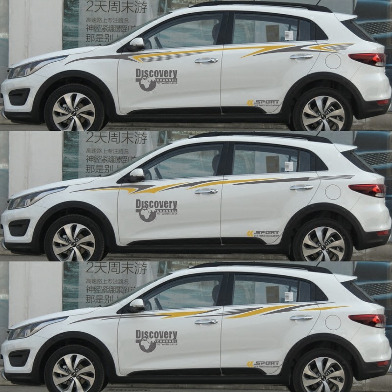 Suitable for KIAKXcross retrofit personalities Decorative Stickers Body Stickers Car Stickers Waist Line Colorful cars Laspend