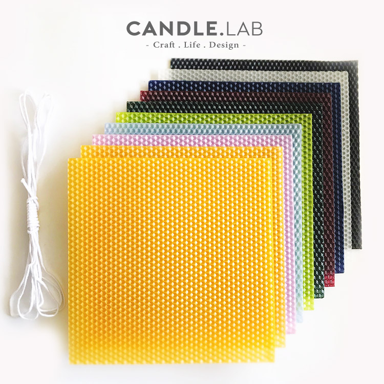 CANDLE LAB) Color Honeycomb Wax Base Nest Honeycomb Beeswax Sheet Hand Roll Candle Material Multicolored Suit-Taobao