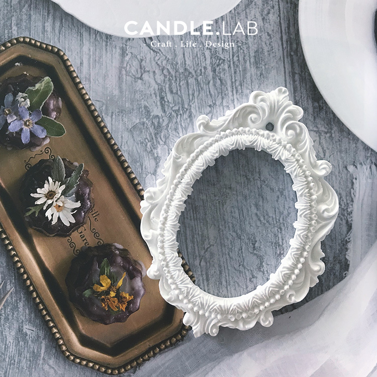 CANDLE LAB) Classical carved photo frame DIY aromatherapy plaster candle diffuser stone handmade silicone mold 29