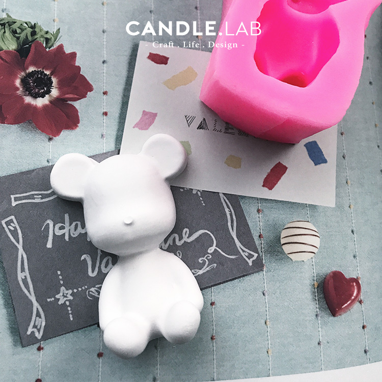 CANDLE LAB) Trumpet small Bear DIY fragrant lavender candle expanded fragrant stone handmade silica gel molds 17-Taobao