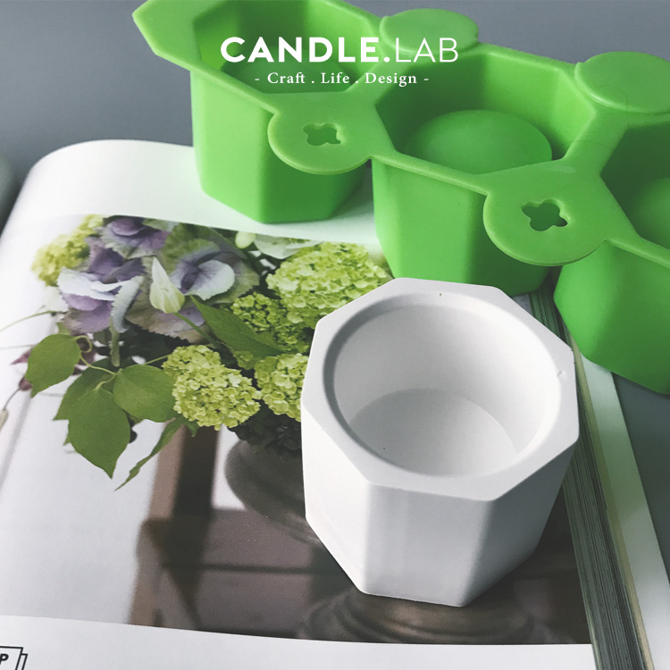 CANDLE LAB) Six-edged vase flower pot DIY fragrant lavender candle flaring stone handmade silicone gel molds 23-Taobao