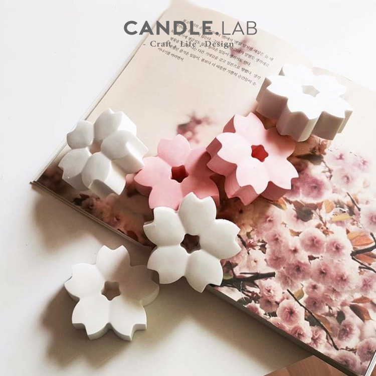CANDLE LAB) Cherry Blossom DIY Fragrant Lavender Plaster Candle Flaring Stone Handmade Vehicular Pendant Silicone Molds 17-Taobao