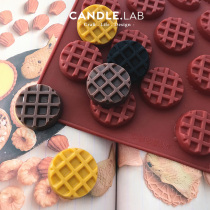 CANDLE LAB) Round Waffle Biscuits DIY Scented Lavender Candle Flaring Stone Handmade Silicone Molds 17