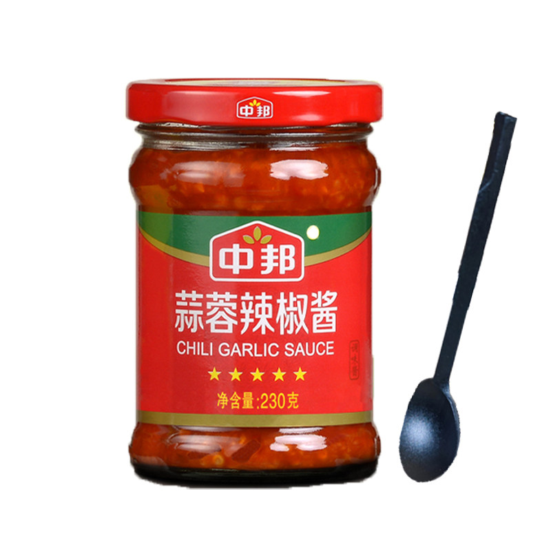 Mid-Bang Garlic Sauce Chili Sauce 230g Micro-Spicy Seasoned Sauce Hot Pot Dip Sauce Spicy Scaly Hot Bull Mixed With a Delicious Dish
