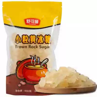 Shukerman small grain yellow rock sugar 400g Traditional old rock sugar Soup boiling sugar Braised meat flower tea Yellow sugar ice crystals
