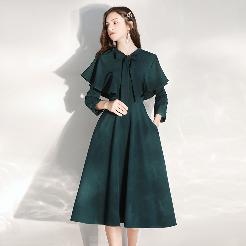 Evening Dress for Women, Elegant and Luxurious, Niche High-End Dark Green Dress, Socialite Coming-Of-Age Ceremony Dress for Girls