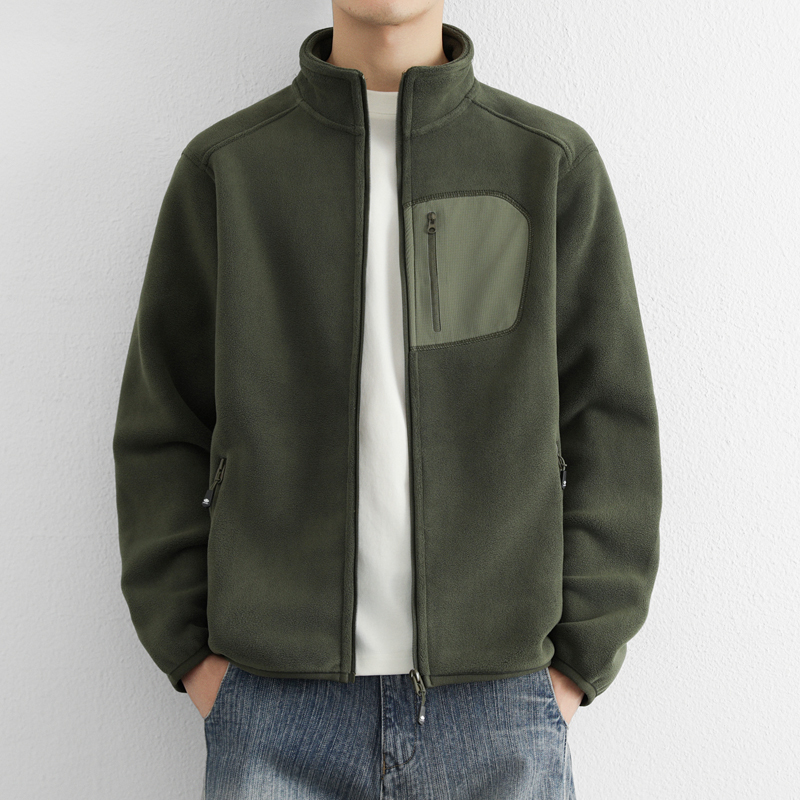 Polar Fleece Stand-Up Collar Jacket for Men, Spring and Autumn, Double-Sided Fleece, Warm Inner Lining, Men's Sports Cardigan Sweatshirt Top Polar Fleece Stand-Up Collar Jacket for Men, Spring and Autumn, Double-Sided Fleece, Warm Inner Lining, Men's Sports Cardigan Sweatshirt Top