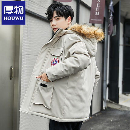 厚物男士冬季外套2019年新款韩版潮流冬天中长款棉袄羽绒棉衣棉服