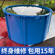 Canvas fish pond round thickened with bracket custom koi fish pond large breeding plastic tarpaulin pool