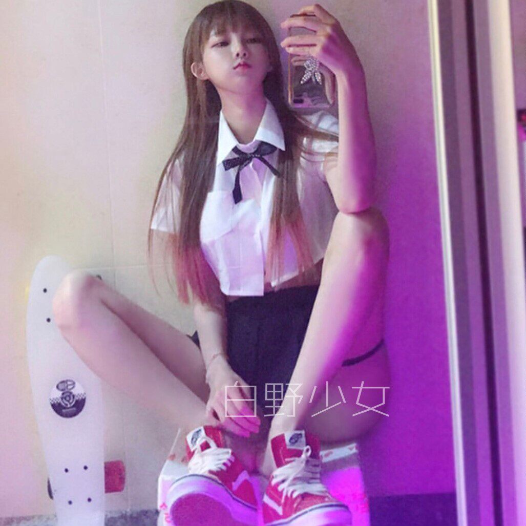After class * lustful small chest uniform jk office mini skirt shirt pure student sexy girl pajamas
