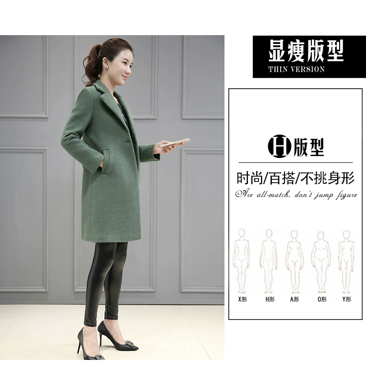 Chống mùa giải phóng mặt bằng ngắn áo len nữ phần dài Hàn Quốc phiên bản của tự trồng kích thước lớn dày người đàn ông nhỏ áo len áo dạ ngắn đẹp