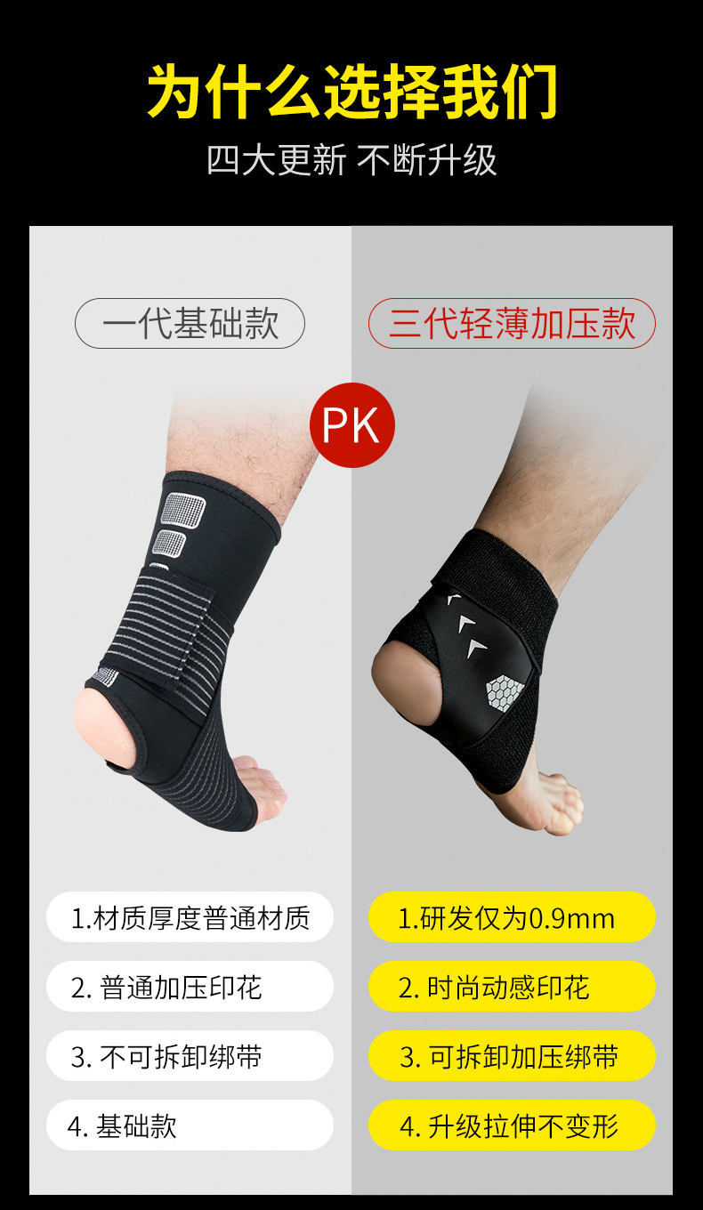 MATTDAWEI 运动轻薄脚腕护踝绑带 2只 防崴脚扭伤/复健 图2