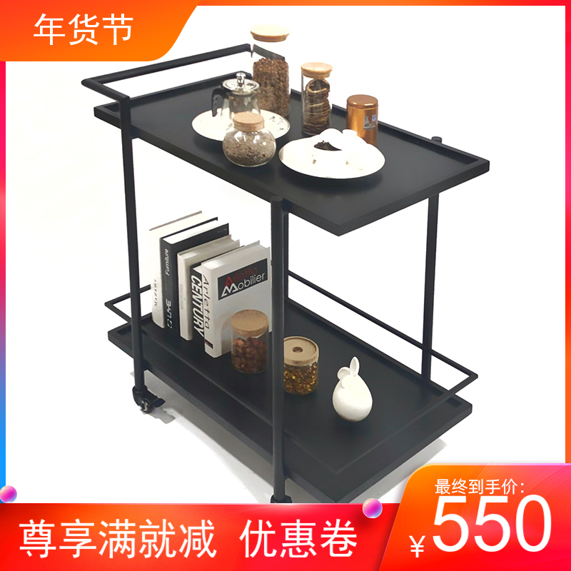 New minimalist modern winewater tea water caravan mobile dining car small cart dining car Baking Cart Double storage cart