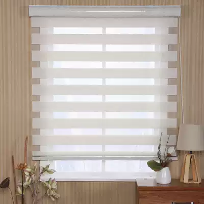 Soft gauze curtain roller blind double shading lift office toilet kitchen waterproof roll-up non-perforated Louver Curtain