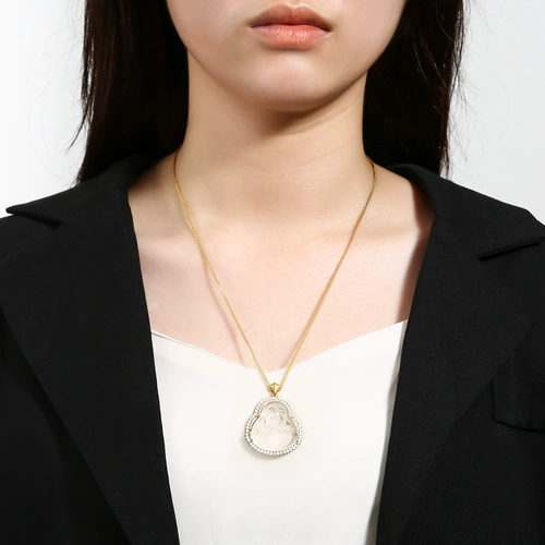 Природная руда из нефрита, Будда, белая подвеска, яшма, инкрустация камня, серебро 925 пробы