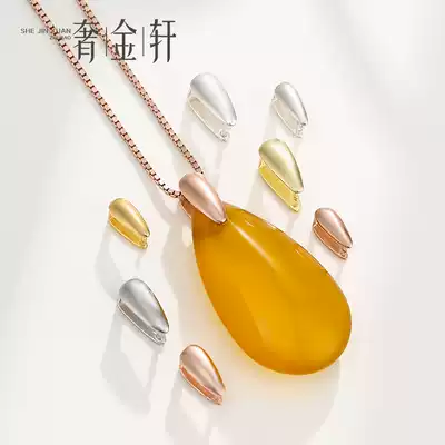 925 sterling silver pendant belt head Melon seed buckle accessories Buddha Guanyin 18k gold buckle Beeswax emerald silver belt head pendant buckle