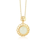 Ожерелье из нефрита, небольшая дизайнерская рождественская цепочка до ключиц, серебро 925 пробы, 2020 года, легкий роскошный стиль, тренд сезона, подарок на день рождения