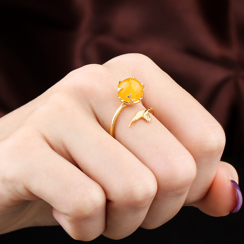 S925 Sterling Silver Ring Hỗ trợ rỗng Thiết lập bọt Nàng tiên cá dát Crystal Honey Wax Ring Hỗ trợ 7-9 hạt nhẫn trọn nam vàng 18k