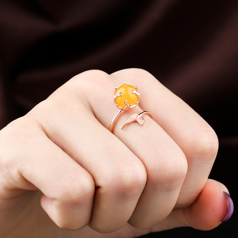 S925 Sterling Silver Ring Hỗ trợ rỗng Thiết lập bọt Nàng tiên cá dát Crystal Honey Wax Ring Hỗ trợ 7-9 hạt nhẫn trọn nam vàng 18k