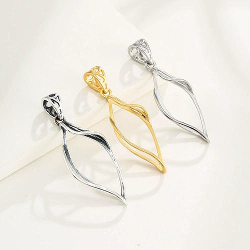 S925 Чистое серебро и Южная Корея Минималистская подвеска пустая дочь 10*26 Связанный пункт, падающий 12*28 15*31 17*33