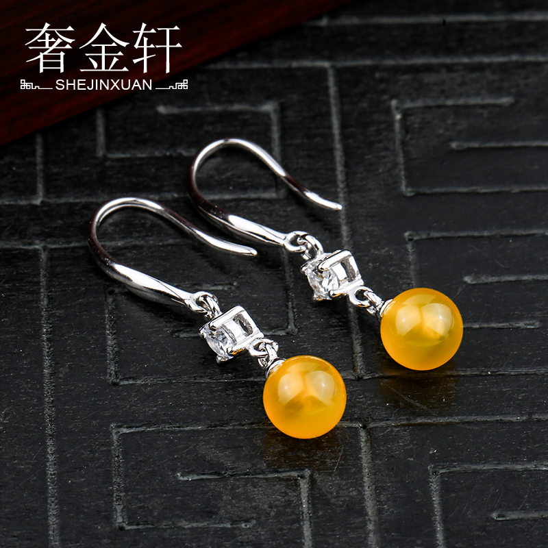 DIY imitation pearl accessories 925 silver earrings empty bracket k gold craft earrings empty bracket with 6-10mm beads