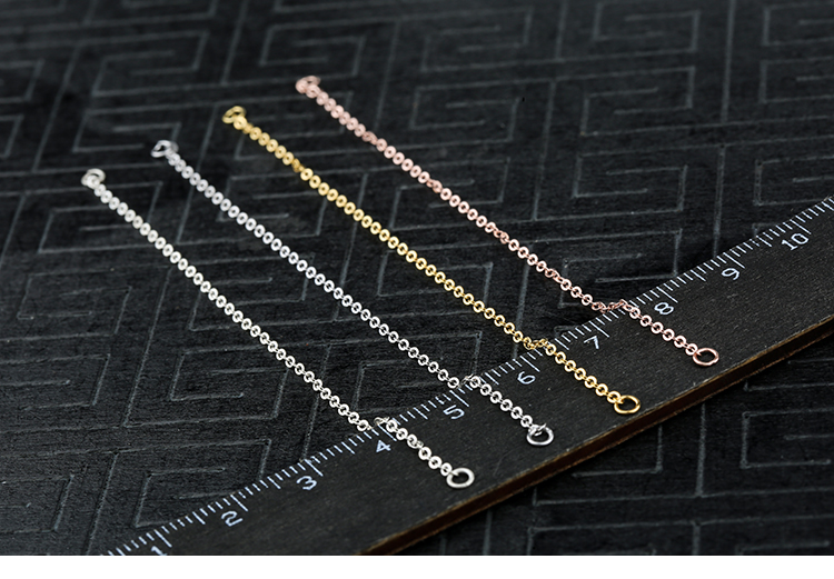 Bạc 925 sterling phụ kiện DIY vật liệu vòng đeo tay chuỗi mở rộng chuỗi dài chuỗi chéo đuôi O chuỗi từ - Vòng đeo tay Clasp vòng dâu tằm