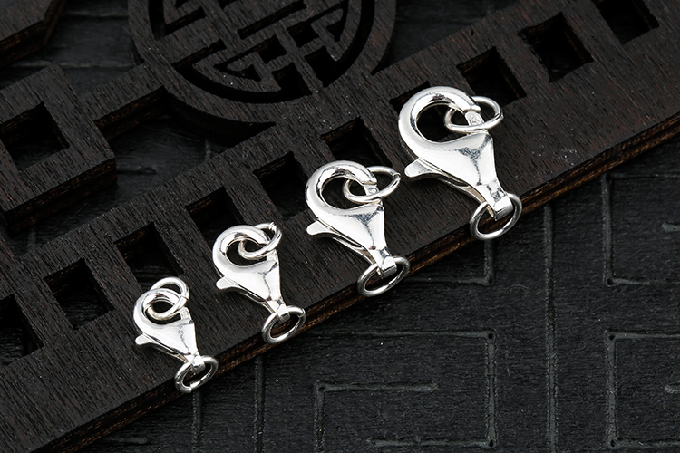 925 sterling bạc handmade phụ kiện tự làm vòng chân đính cườm mở rộng khóa tôm hùm khóa vòng đeo tay vòng cổ khóa chuông kết nối - Vòng chân lắc chân nữ bạc ta