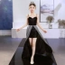 19 New Black Front Long Back Dress Dress Trẻ em Ngày trình diễn Trang phục biểu diễn Thời trang Sling Girl - Váy trẻ em