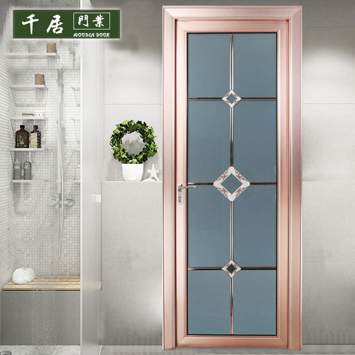 Kitchen Makeup room Book room Moving Door Balcony Flat Open Door Indoor Door Titanium Magnesium Alloy Frosted Glass Door Styling Brief