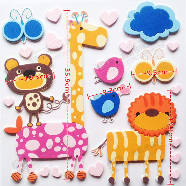 Super thick kindergarten decoration 3D three-dimensional wall stickers flowers, birds and bees children's room classroom environment decoration stickers