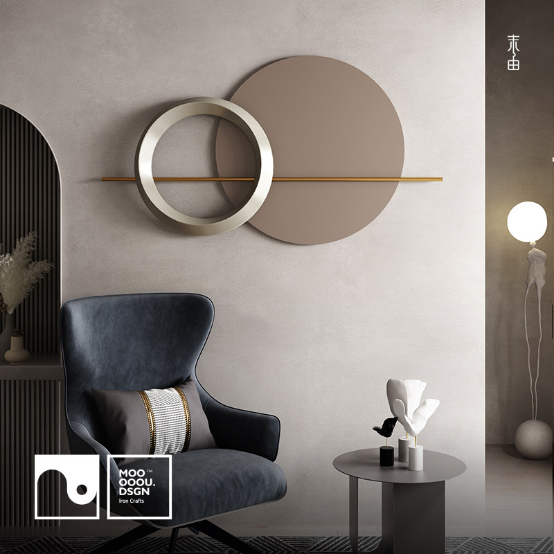 Italian minimalist Wrought iron wall decoration Wall decoration pendant Light luxury metal wall decoration Beauty shop wall decoration creativity