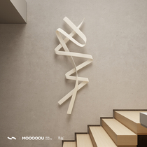 Italian minimalist entrance corridor three-dimensional wall decorations sofa background wall metal wall decorations with lights wall hangings