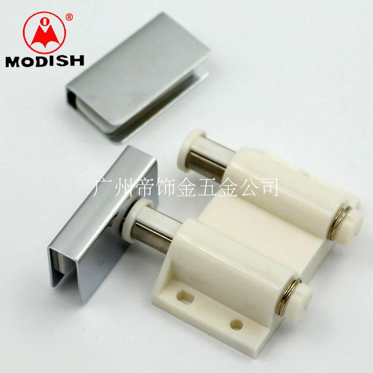 Glass cabinet rebound magnetic suction magnetic touch double switch Open door Invisible door suction rebound door bumper press-type double head