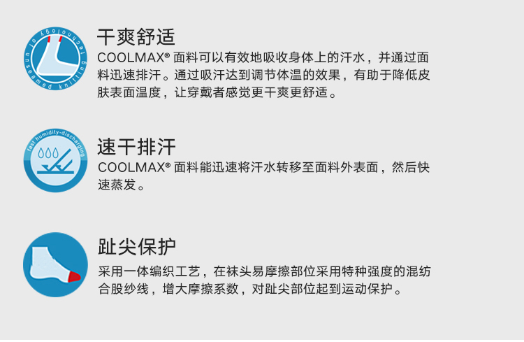 美国 CoolMax 专业运动速干袜 船袜 加厚毛巾底 图5