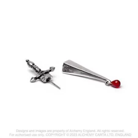 Серьги бренда A Alchemy Gothic Spot Sword Spider Snake Stud Earrings