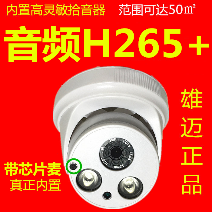 Built-in pickup audio internet camera 3 million POE Heath HD monitor mobile phone remote 5 million